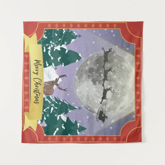 Tenture Night de Noël moderne Vintage (Devant (Horizontal))