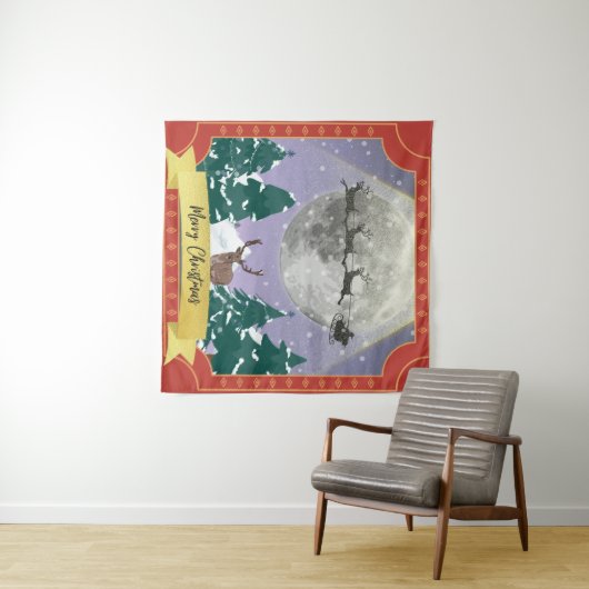 Tenture Night de Noël moderne Vintage (En situation (horizontale))