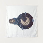 Tenture Night Sky and Cottage Inside a Lightbulb (Devant (Horizontal))