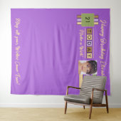 Tenture N'importe quel âge photo violet fête d'anniversair (En situation (horizontale))