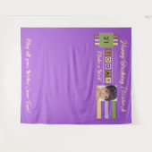 Tenture N'importe quel âge photo violet fête d'anniversair (Devant (Horizontal))