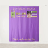 Tenture N'importe quel âge photo violet fête d'anniversair (Devant)