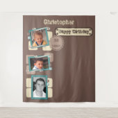 Tenture N'importe quel âge photos 30e fête marron arrière- (Devant)