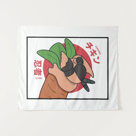 Tenture Ninja de poulet (Devant (Horizontal))