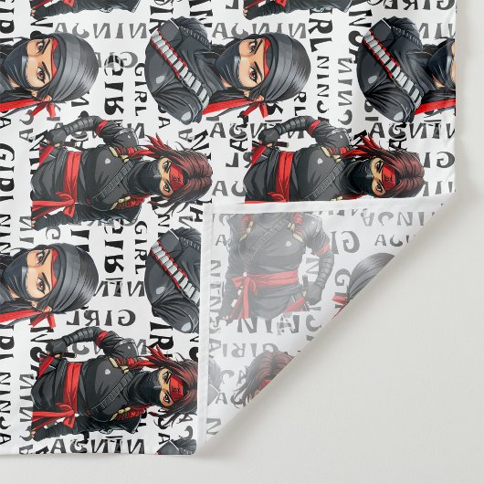 Tenture Ninja Girls Anime With Text Pattern Design