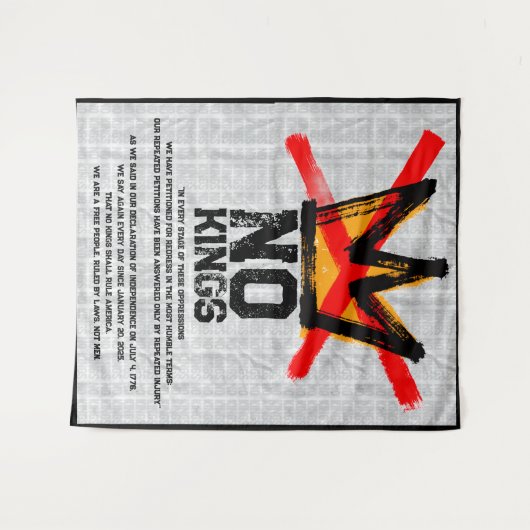 Tenture NO KINGS Declaration of Independence AGAIN  (Devant (Horizontal))