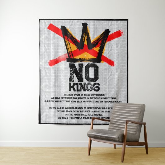 Tenture NO KINGS Declaration of Independence AGAIN  (En situation)