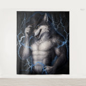 Tenture No More Mr Nice Guy Funny Alpha Wolf Meme Brainrot (Devant)