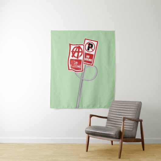Tenture No parking anarchy sign (En situation)