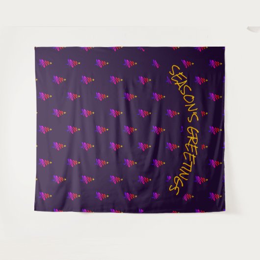 Tenture Noël | Arbre festif | Fond d'écran violet (Devant (Horizontal))