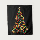 Tenture Noël Arbre Lumières Bokeh Nuit (Devant)