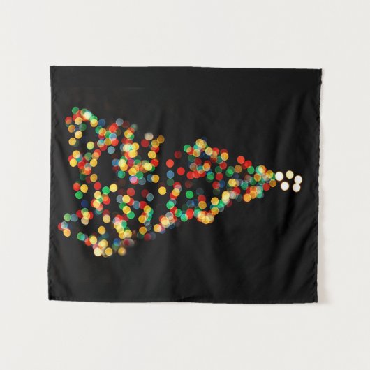 Tenture Noël Arbre Lumières Bokeh Nuit (Devant (Horizontal))