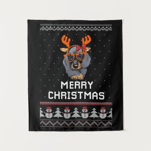 Tenture Noël Dachshund (Devant)