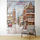 Tenture Noël dans la petite ville (En situation)