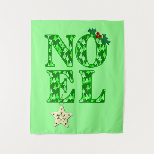 Tenture NOEL dans un arbre de Noël vert Motif (Devant)