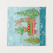 Tenture Noël de lamas de Navidad | d'ouatine beau (Devant)