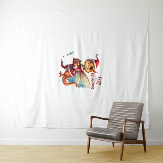 Tenture Noël des libellules confortables (En situation (horizontale))