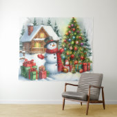 Tenture Noël des Snowmans (En situation (horizontale))