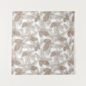 Tenture Noël d'hiver abstrait cônes de pin beige par (Devant)