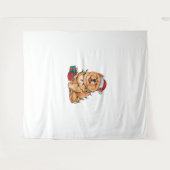 Tenture Noël Éclairage Noël Chow Chow Chien Noël (Devant (Horizontal))