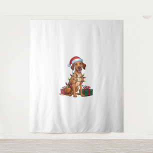 Tenture Noël Éclairage Santa Hat Thai Ridgeback Chien Chri