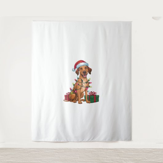 Tenture Noël Éclairage Santa Hat Thai Ridgeback Chien Chri (Devant)