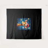 Tenture Noël Giraffe Santa Hat Starry Nuit Fête L (Devant (Horizontal))