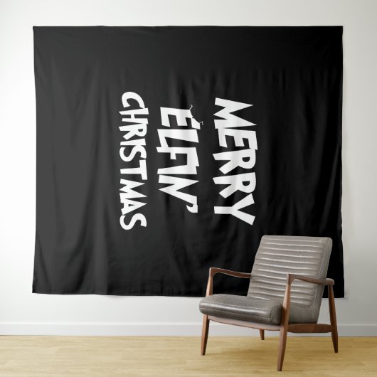 Tenture Noël - Joyeux Noël Elfin (En situation (horizontale))