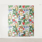 Tenture Noël Noël Noël Noël Snowman, Pine Cones, Holly (Devant)