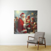 Tenture Noël Père Noël avec enfants 2 (En situation)