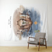 Tenture Noël religieux Naissance de Jésus Baptême (En situation (horizontale))