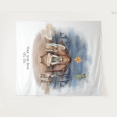 Tenture Noël religieux Naissance de Jésus Baptême (Devant (Horizontal))