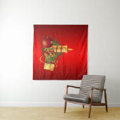 Tenture Noël rouge (En situation (horizontale))