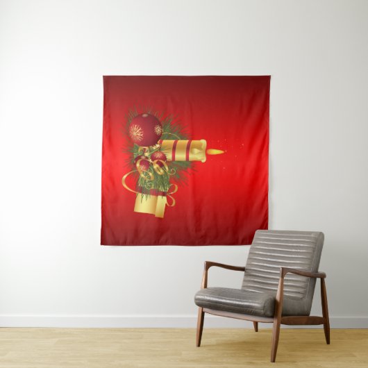 Tenture Noël rouge (En situation (horizontale))