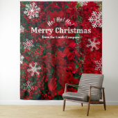 Tenture Noël Rouge Vert Flocon de neige | Décor de fête (En situation)