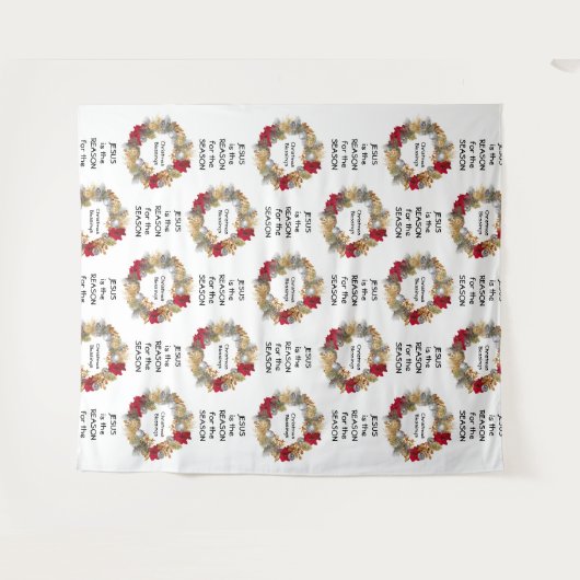 Tenture Noël | SAISON JESUS RAISON | Festive Wreath (Devant (Horizontal))