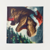 Tenture Noël T-Rex 1 (Devant (Horizontal))