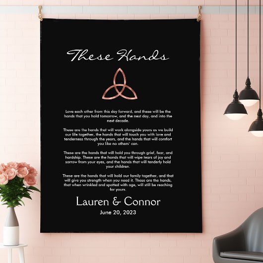 Tenture Nœud celtique de la Trinité Vœux de mariage irland