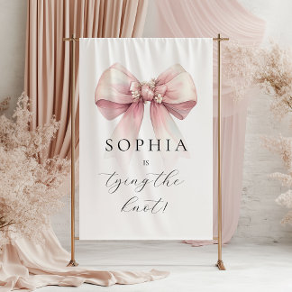 Tenture Nœud Rose Elle Se Marie Shower Nuptial