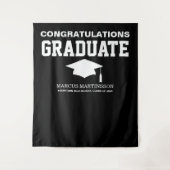 Tenture Noir 3 Faire-part de graduation photo fond (Devant)
