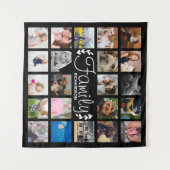 Tenture Noir blanc de laurier de famille 22 de collage (Devant (Horizontal))