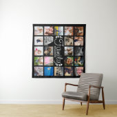 Tenture Noir blanc de laurier de famille 22 de collage (En situation (horizontale))