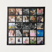 Tenture Noir blanc de laurier de famille 22 de collage (Devant)