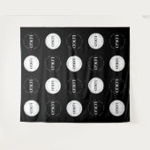 Tenture Noir blanc deux ronds Logo étape et répéter classi (Devant (Horizontal))