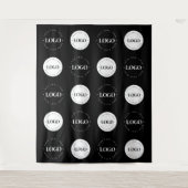 Tenture Noir blanc deux ronds Logo étape et répéter classi (Devant)