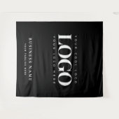 Tenture Noir Blanc Entreprise Logo de l'événement Backdrop (Devant (Horizontal))