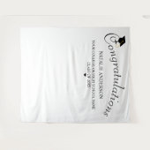 Tenture Noir & Blanc Félicitations Diplôme d'études (Devant (Horizontal))