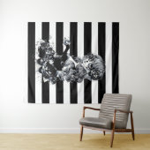 Tenture Noir & Blanc Striped Joli Crâne de sucre fille (En situation (horizontale))