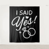 Tenture Noir et blanc J'ai dit Oui Partie d'engagement (Devant)