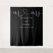 Tenture Noir Et Blanc M. Et Mme Mariage De Script Coeur (Devant)